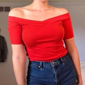 Charlotte Russe red off the shoulder top